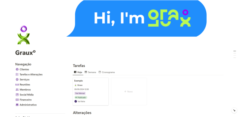 Sistema de gestão de agência de marketing no Notion